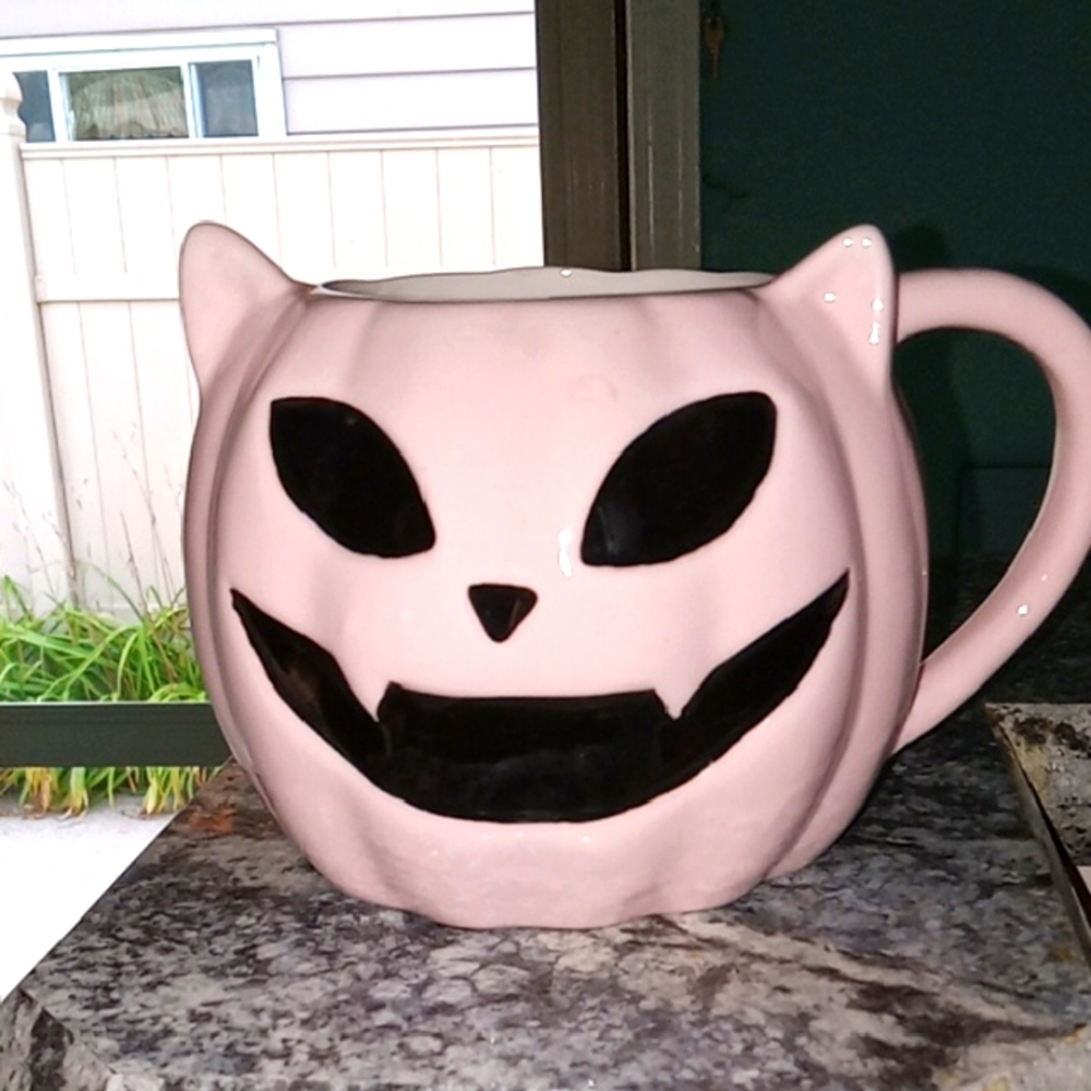 Pink Cat Face Mug Large